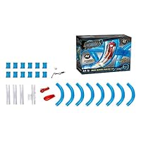 FlyKits 37-Pc RC Car Trax Set DIY Remote Control Anti Gravity Rocket Car Tubular-Racing-Pipes Track Toys (Blue)