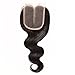 B&F Hair Brazilian Virgin Hair 1piece Body Wave Middle Part Lace Closure 100% Human Hair Natural Color 30-35g/pc (14inch Closure)