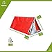 ATEPA Lightweight Outdoors Reflective Emergency Survival Shelter Tube Tent | Waterproof | Mylar Thermal | Steel Tent Pegs and Pope Included | Red