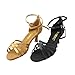 Danzcue Women Straps Satin Salsa Ballroom Latin Dance Shoes