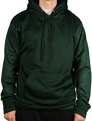 Sportco Authentic Embossed Performance Hoodie, Dark Green, Size Medium