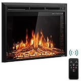 Tangkula Electric Fireplace Insert 36", Smokeless