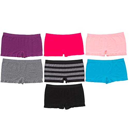 Alyce Intimates Pack of 7 Seamless No Show Womens Boyshort Hipster
