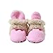 Zutano Cozie Fleece Baby Booties with Grippers, Hot Pink Furry, 12M