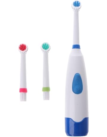 Lazder - Cepillo de dientes eléctrico (impermeable, giratorio, para niños, con 3