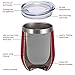 SUNWILL Insulated Wine Tumbler with Lid (Wine Red & Navy Blue 2 pack), Stemless Stainless Steel Insulated Wine Glass 12oz, Double Wall Coffee Mug, for Champaign, Cocktail, Beer