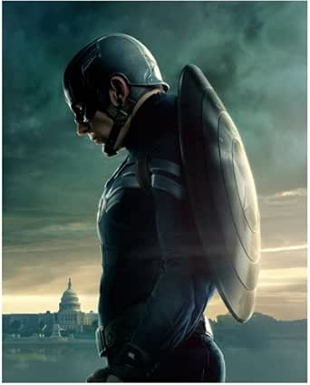 Chris Evans is Captain America Standing with Shield on Back Capitol Hill 8 x 10 Poster Photo and
