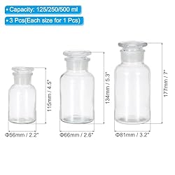 PATIKIL Reagent Media Bottle, 125/250/500ml Glass