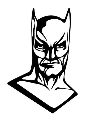 Batman Face Vinyl Decal Sticker|Cars Trucks Vans Walls Laptops Cups|Black|6.5 Inch|KCD873