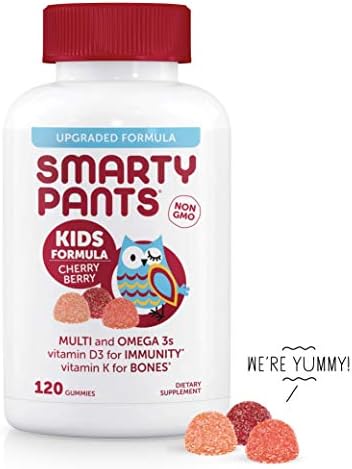 🏆Premium Pack Formula Cherry Berry Daily Gummy Vitamins: Gluten Free, Multivitamin & Omega 3 Fish Oil (DHA/EPA), Methyl B12, Vitamin D3, Vitamin B6, 120 Count (30 Day Supply) - Packaging May Vary