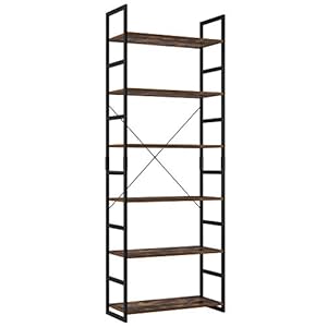 Homfa Standregal Bücherregal Küchenregal mit 6 Ebenen aus Metall Holz