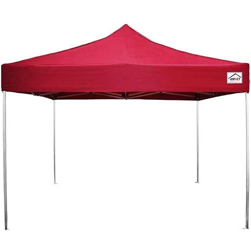 Impact Canopy 040030004-VC 10 x 10 Pop Instant Tent Frame Canopy Accessories Included, Red