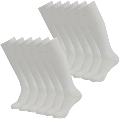 Getspor Soccer Socks, Unisex Team Sports Football Long Tube Knee High Socks 12 Pcs