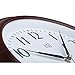 hito Modern Extra Large Silent Non-ticking Wall Clock- Glass Cover (13 inches, Wood Grain)