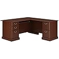 Pemberly Row L-Shape Executive Office Computer Desk in Harvest Cherry