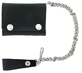 Geronimo BW1017 Black Tri-Fold Leather Wallet with