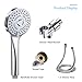 Baban Handheld Shower Head with Powerful Shower Spray against Low Pressure Water Supply Pipeline, Multi-functions, Bathroom Accessories w/Hose, Bracket, and Teflon Tape- Chrome