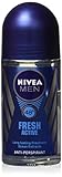 (Pack of 3 Bottles) Nivea FRESH ACTIVE Men's Roll-On Antiperspirant & Deodorant. 48-Hour Protection Against Underarm Wetness. (Pack of 3 Bottles, 1.7oz/50ml Each Bottle)