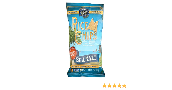 Lundberg Family farms Rice chips sea salt made with Organic grains 1oz nogmo (073416135307)