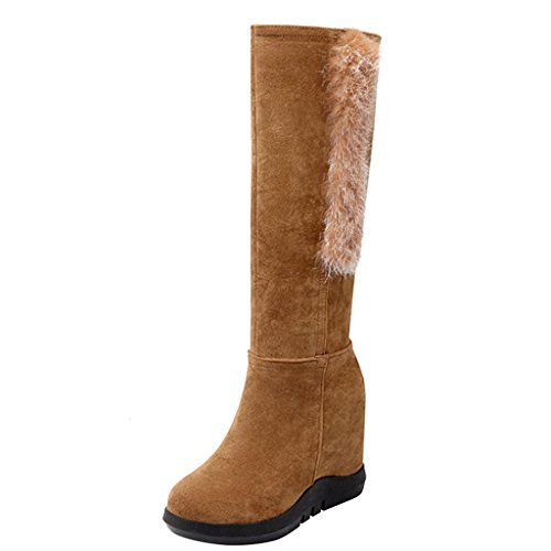 Lady's Comfortable Elegant Hnee-High Boots Yellow US Size 6 Lady's Comfortable Elegant Hnee-High Boots Yellow US Size 6