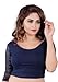 Fressia Fabrics Women Stretchable Readymade Saree Blouse Crop Top Choli Blue