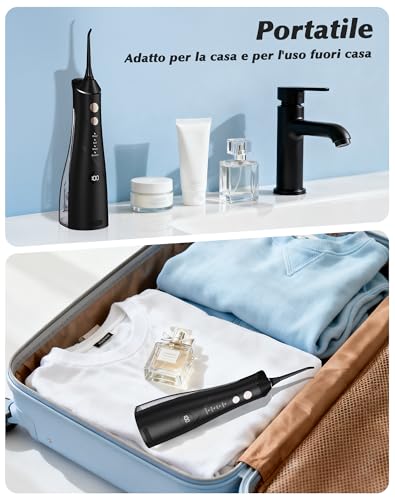 Dental Water Flosser 2025 Test Winner 5 Jet Nozzles and 4 Modes, Dental Hygiene and Interdental Cleaning, Oral Hygiene, Large Tank, IPX7 Waterproof for Home and Travel