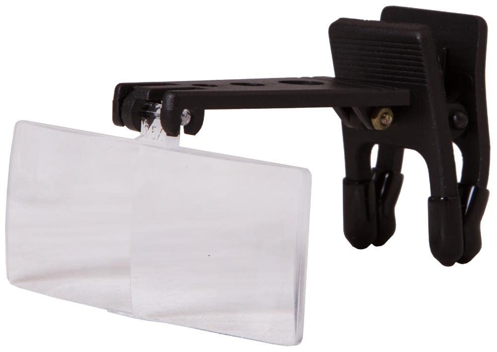 Levenhuk Zeno Vizor G0 Compact Lightweight Hands-Free Magnifying Set of Holder to Fix on Spectacles Frame, and 3 Interchangeable Lenses