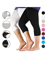 Century Star Leggings Capri sólidos básicos de algodón de talla grande para dama