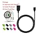 JIUJOJA for Garmin Approach S40/Fenix 5S Charger, Charging Clip Sync Data Cable and Free 2Pcs HD Tempered Glass Screen Protector and 8Pcs Charger Port Protector for Fenix 5s Sports Smart Watch