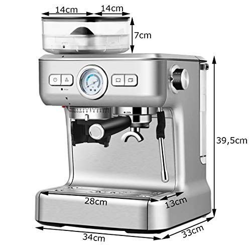 GOPLUS Kaffeevollautomat mit Milchaufschäumer, Kaffeemaschine mit 30-stufig Einstellbarer Feinheit, Automatisches… – Bild 8