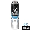 6 x Sure Men Invisible Ice Aerosol Anti-Perspirant Deodorant 250ml **Despatched within Double Wall Box**