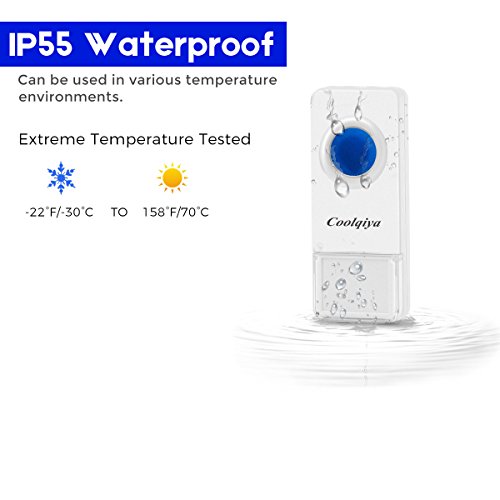 Coolqiya Doorbell, Wireless Doorbell Chimes Waterproof Remote Door Bell Button Ring for Home, No Battery Required for Receiver 52 Ringtones, 1 Transmitter + 2 Receivers - Thumbnail 2