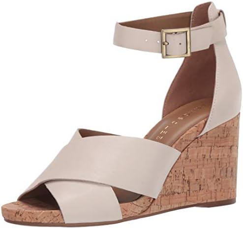 Carnegie Wedge Sandal, Bone Leather, 6 
