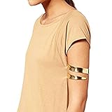 iWenSheng Women Fashion Adjustable Upper Hand Arm Bangle Cuff Bracelet Gold Tone