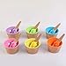 Flowop Cartoon Candy Color Ice Cream Bowl with Spoon Kids Ice Cream Tool, Frozen Yogurt Cups, Festive Dessert Bowls, Assorted Colors