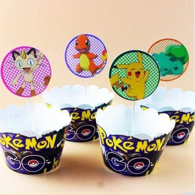 Cupcake Toppers - 24pcs minne/minions/teenage mutant ninja turtles cupcake wrapper kids birthday party deco favors with cupcake topper insert card
