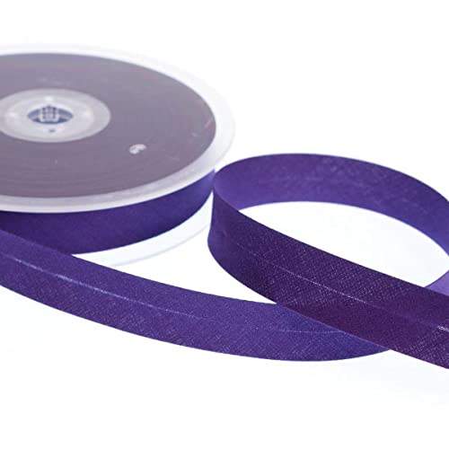 Realm Bias Binding Centre Fold Polycotton 18mm/30mm 5 Metres (Purple, 30mm)