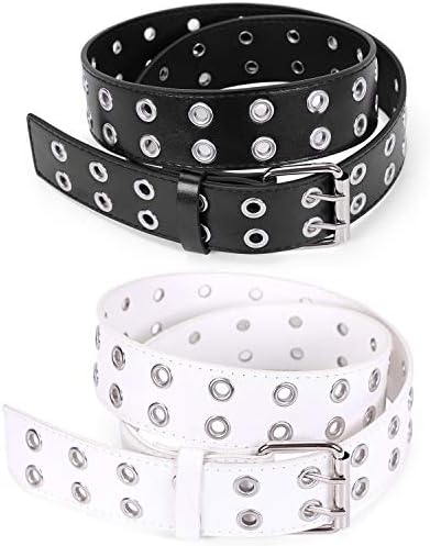 Double Prong Buckle Eyelet Belt Belts 