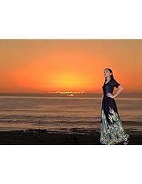 Maxi vestido mangas largas Verano Sundress largo mujer noche de fiesta largo gasa.