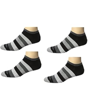 Calvin Klein Men's Cushion Stripe Liner Sock Black 7-12 Pack of 4