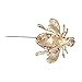 MagiDeal Lovely Small Honey Bee Rhinestone Brooch Pin for Women Gold