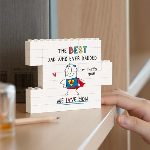 IDELTIME Fathers Day Dad Gifts - Daddy Plaque, Funny Dad Gifts for Dads Birthday Father Day Christmas, Home Desk Decor, Unique Daddy Birthday Card for Father New Step Papa