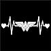 Wonder Woman Heartbeat Vinyl Decal Sticker | Cars Trucks Vans Walls Laptops Cups | White | 7.5 X 2.8 Inch | KCD1177