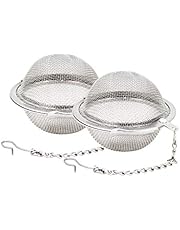 Fu Store 2pcs Stainless Steel Mesh Tea Ball 2.1 Inch Tea Strainers Tea Strainer Filters for Tea