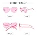 ADE WU Cute Heart Sunglasses for Women Men Trendy Fun Colorful Rave Party Sun Glasses (Pink)