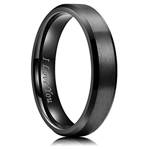 King Will 5mm Stainless Steel Ring Black Plated