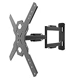 Kanto PS300 Full Motion Flat Panel TV Mount — Fits ¬26” to 60” Monitors — Single Stud Wall Plate — Solid Steel Construction — For Square VESA Patterns 100x100/200x200/300x300/400x400