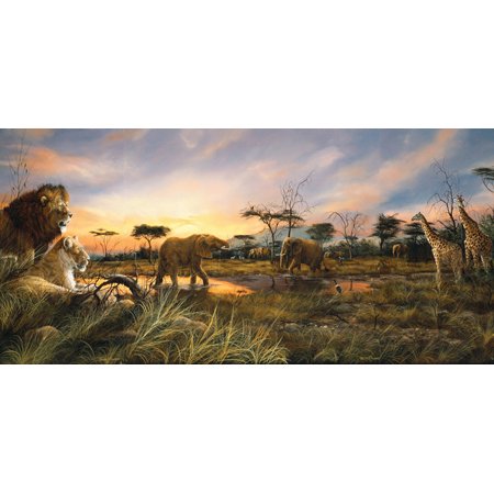 Sunset at the Waterhole Jigsaw Puzzle 1000 Piece