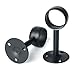 Alise Stainless Steel Shower Curtain Closet Rod Holder Pipe Flange Socket Ceiling Mount Bracket Pipe Fitting Parts Supports,2 Pcs (32mm(1-1/4 Inch Dia.), Matte Black)