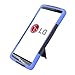 G3 Vigor, G3 Mini, G3 Beat - Trapezoid Y-Stand Hybrid Hard Soft Gel Cover Wydan Case for LG G3 Vigor, G3 Mini, G3 Beat - Black on Blue w/Stylus Pen, Prying Tool